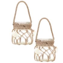 Artículo Conchas decorativas de macramé de vidrio marítimo Ø11cm H12,5cm 2ud