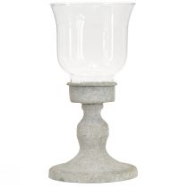 Artículo Copa decorativa de cristal, estilo vintage, metal gris, shabby chic, Ø8cm, H15.5cm