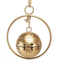 Artículo Campana decorativa campana dorada decoración colgante metal natural Ø14cm