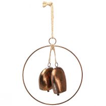 Artículo Campanas navideñas tradicionales en aspecto bronce, decoración colgante, timbre de puerta Ø29cm