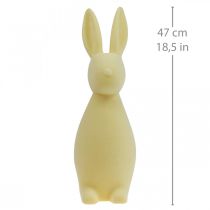 Artículo Conejito de Pascua decorativo (2.ª opción), amarillo flocado, 47 cm de alto