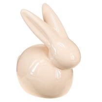 Artículo Conejo decorativo, amarillo, verde, marrón, figura de cerámica moderna para Pascua, 8,5 cm, 3 piezas