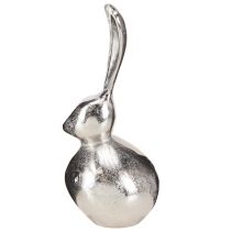 Artículo Conejo de Pascua redondo Metal Color plata Ø12cm H25cm