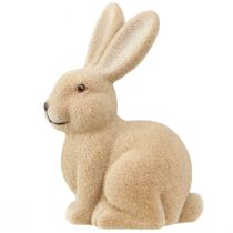 Artículo Conejo de Pascua decorativo sentado en marrón (2.ª opción) - Flocado (alto: 22 cm)
