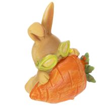 Artículo Conejo decorativo con zanahoria, figuras decorativas de conejito de Pascua, 6 cm, 3 piezas