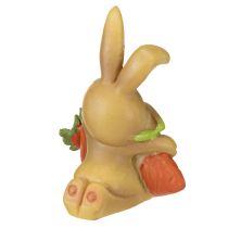 Artículo Conejito decorativo con zanahoria Figuras de decoración de conejo de Pascua H5.5cm 6 piezas