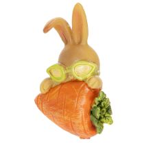 Artículo Conejo decorativo con zanahoria, figuras decorativas de conejito de Pascua, 6 cm, 3 piezas