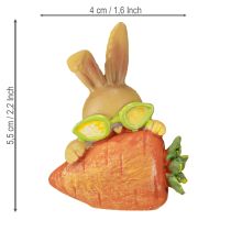 Artículo Conejito decorativo con zanahoria Figuras de decoración de conejo de Pascua H5.5cm 6 piezas