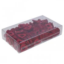 Artículo Corazones decorativos decoración esparcida corazones de madera rojo Ø2cm 144p