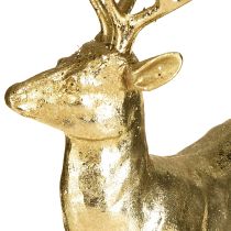 Artículo Figura decorativa de ciervo de pie, reno, dorado, 10,5×4,5×16 cm, 2 piezas