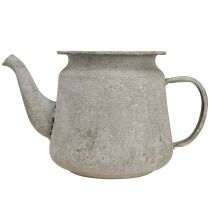 Artículo Tetera decorativa de metal, estilo vintage, gris, 24×14×14 cm, estilo retro shabby chic.