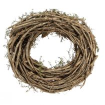 Artículo Corona decorativa natural con ramitas y piñas de cedro, corona de madera, corona para puerta, decoración de pared, decoración de mesa, estilo campestre/boho, Ø40cm