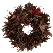 Artículo Corona decorativa para colgar corona de hojas de sicomoro natural Ø35cm