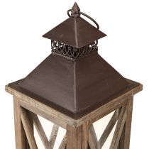 Artículo Farol decorativo madera farol vintage de madera marrón 17×17×50cm