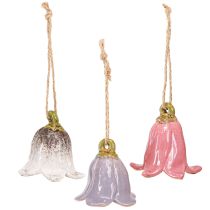 Artículo Lirio de los valles decorativo para colgar flores de cerámica 7cm 3uds