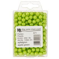 Artículo Cuentas decorativas, verde manzana, Ø8 mm, 250 unidades