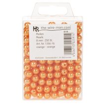 Artículo Cuentas decorativas de color naranja, 8 mm, 250 unidades