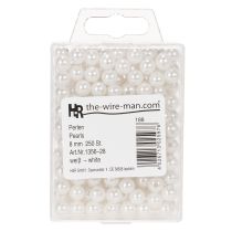 Artículo Cuentas decorativas blancas, Ø8 mm, 250 unidades