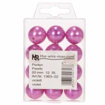 Artículo Cuentas decorativas Ø2cm violeta 12 piezas