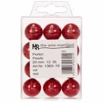 Artículo Cuentas decorativas Ø2cm rojo 12 piezas