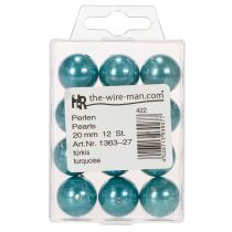 Artículo Cuentas decorativas Ø2cm turquesa 12 piezas