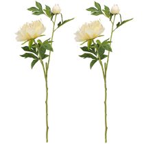 Artículo Decoración Peonías Flores Artificiales Flor Amarilla L64cm 2uds