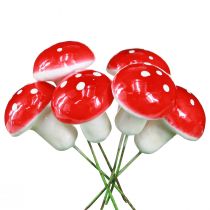 Artículo Setas decorativas para pegar agáricos de mosca en alambre Ø2,5cm 36 piezas