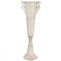 Artículo Jarrón trofeo decorativo, metal vintage, estilo antiguo con asas, gris, Ø15cm H59cm, para flores secas y decoración de interiores