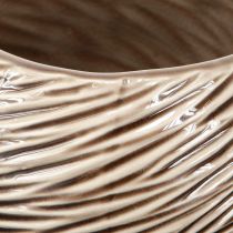 Artículo Cuenco Decorativo Maceta Cerámica Beige Marrón Ø15cm 2uds