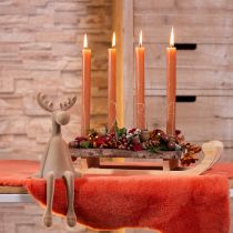 Artículo Candelabro decorativo de corteza de madera de trineo para 4 velas de 40x12,5 cm