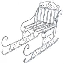 Artículo Trineo decorativo trineo blanco lavado metal 47×21×32,5cm