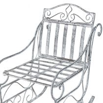 Artículo Trineo decorativo trineo blanco lavado metal 47×21×32,5cm
