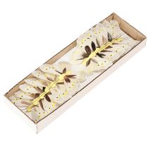 Artículo Mariposa decorativa en alambre amarillo 8cm 12pcs