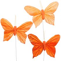 Deco mariposa naranja 12 piezas