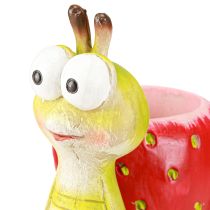 Artículo Maceta decorativa caracol fresa cerámica verde rojo 15,5cm