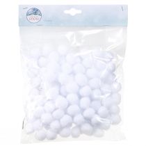 Artículo Mini bolas de nieve decorativas blancas de Ø2 cm, 320 unidades, 4 bolsas