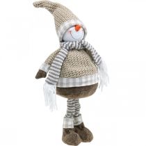 Muñeco de nieve deco con gorro y bufanda Figura navideña Al. 44 cm