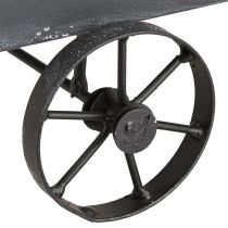 Artículo Jardinera decorativa tipo carretilla de metal antracita L 30 cm
