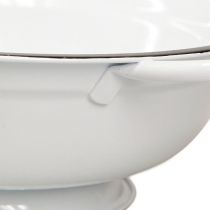 Artículo Bol decorativo de metal en blanco y negro estilo vintage, Ø20,5 cm, 3 piezas