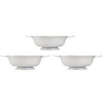 Artículo Cuenco Decorativo Metal Blanco Negro Vintage Ø20,5cm 3uds