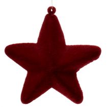 Estrella decorativa rojo oscuro 20cm flocado