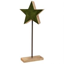 Artículo Estrella decorativa de madera sobre base de palo verde marrón 20x9,5x50cm