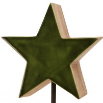 Artículo Estrella decorativa de madera sobre base de palo verde marrón 20x9,5x50cm