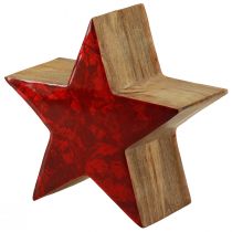 Artículo Estrella decorativa estrella de madera roja decoración natural de madera de mango Ø20cm