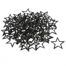 Artículo Estrellas navideñas negras brillantes de 4,5 cm para decoración de mesa, 120 unidades