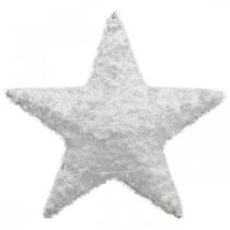 Adorno navideño estrella Adorno navideño estrella lana blanca Al.30cm