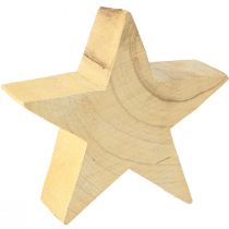 Artículo Estrella decorativa de madera Estrella de madera de Paulownia de pie 20cm