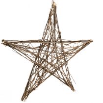 Artículo Estrella decorativa de ramitas de nochebuena para colgar 60cm