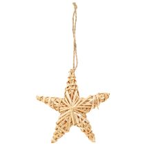 Artículo Adornos navideños de estrellas de 11 cm de ratán natural (juego de 6)