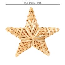 Artículo Estrellas decorativas de ratán para Navidad, 14,5 cm, juego de 3
